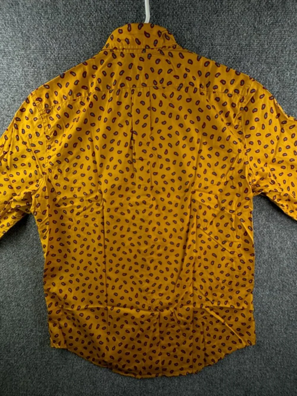 NWT J. Crew Men Yellow Red Paisley Long Sleeve Button Up Shirt Medium Classic